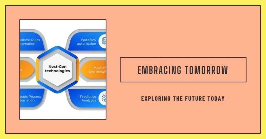 Simple: Hexagon diagram showing next-gen technologies with labels like "Machine Learning" and "Predictive Analytics."