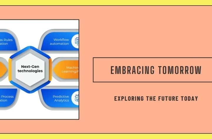 Simple: Hexagon diagram showing next-gen technologies with labels like "Machine Learning" and "Predictive Analytics."